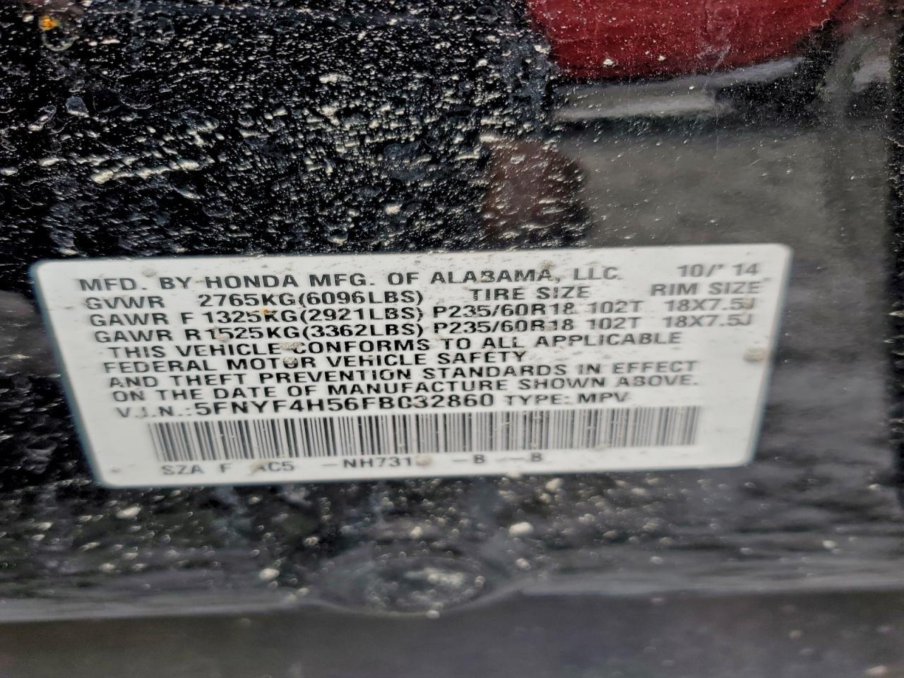 2015 HONDA PILOT