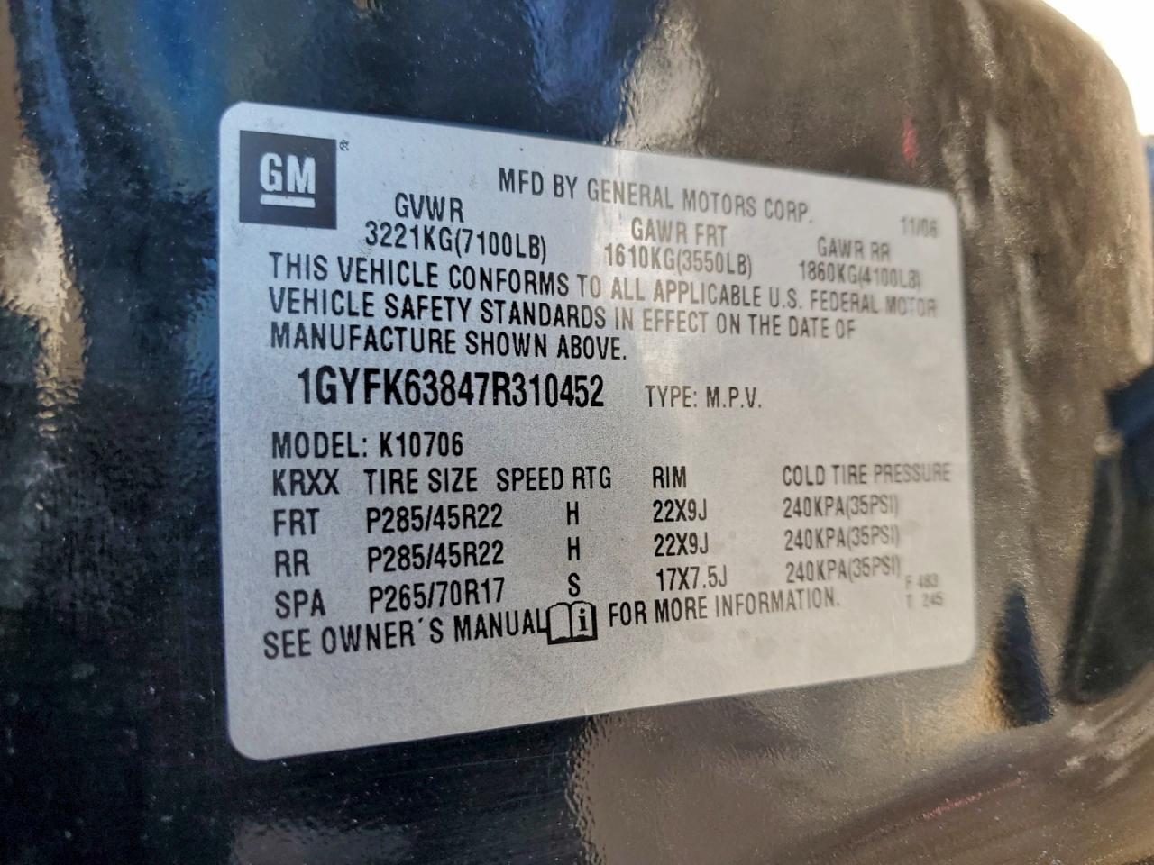 2007 CADILLAC ESCALADE
