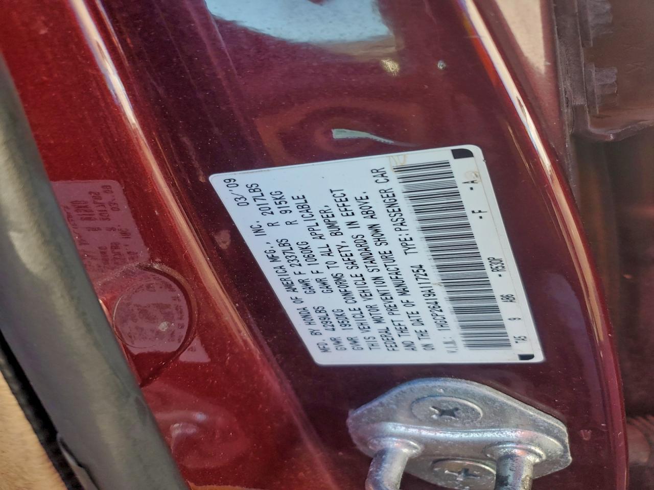 2009 HONDA ACCORD