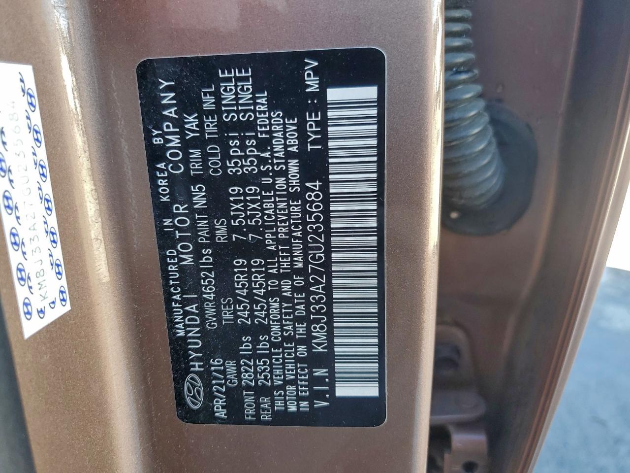 2016 HYUNDAI TUCSON
