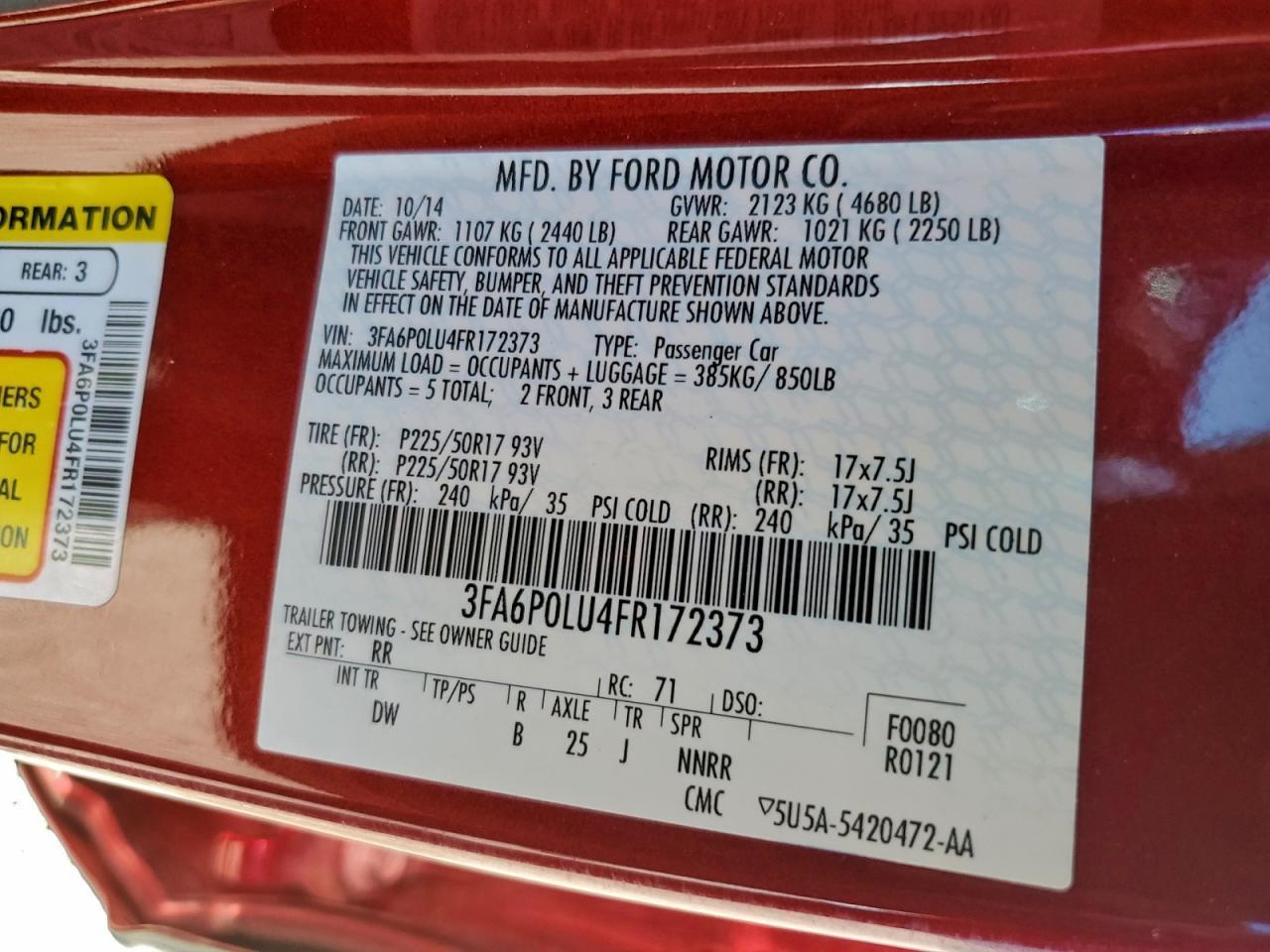 2015 FORD FUSION