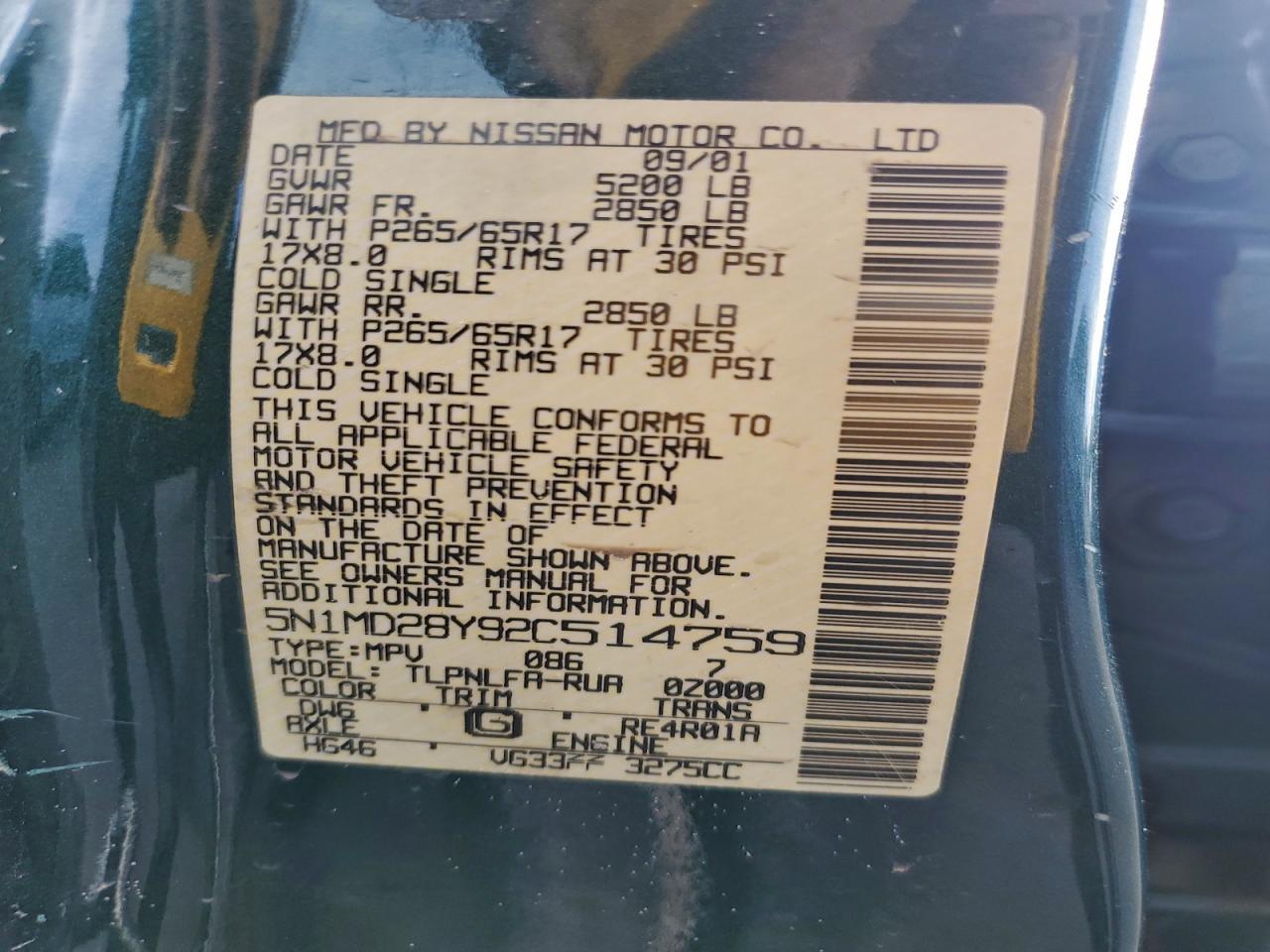2002 NISSAN Xterra