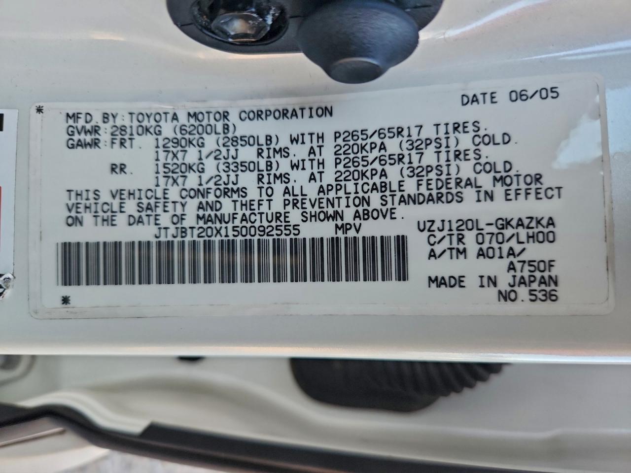 2005 LEXUS Gx 470