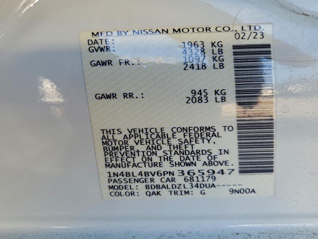 2023 NISSAN ALTIMA