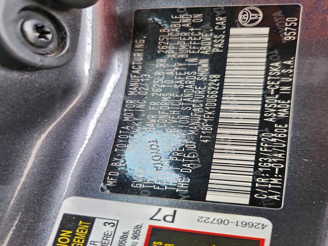 2013 TOYOTA CAMRY