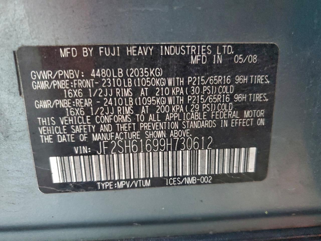 2009 SUBARU FORESTER