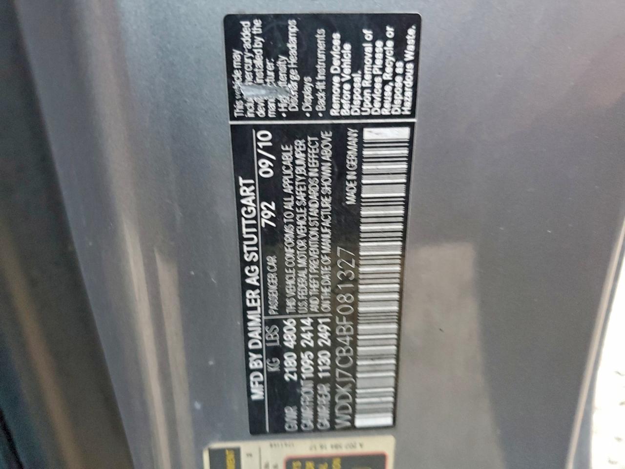 2011 MERCEDES-BENZ E-Class