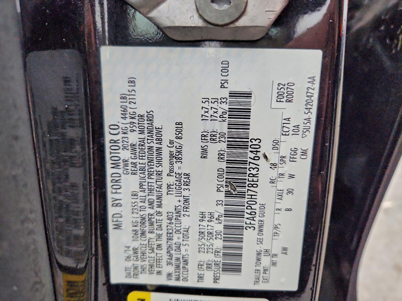 2014 FORD FUSION