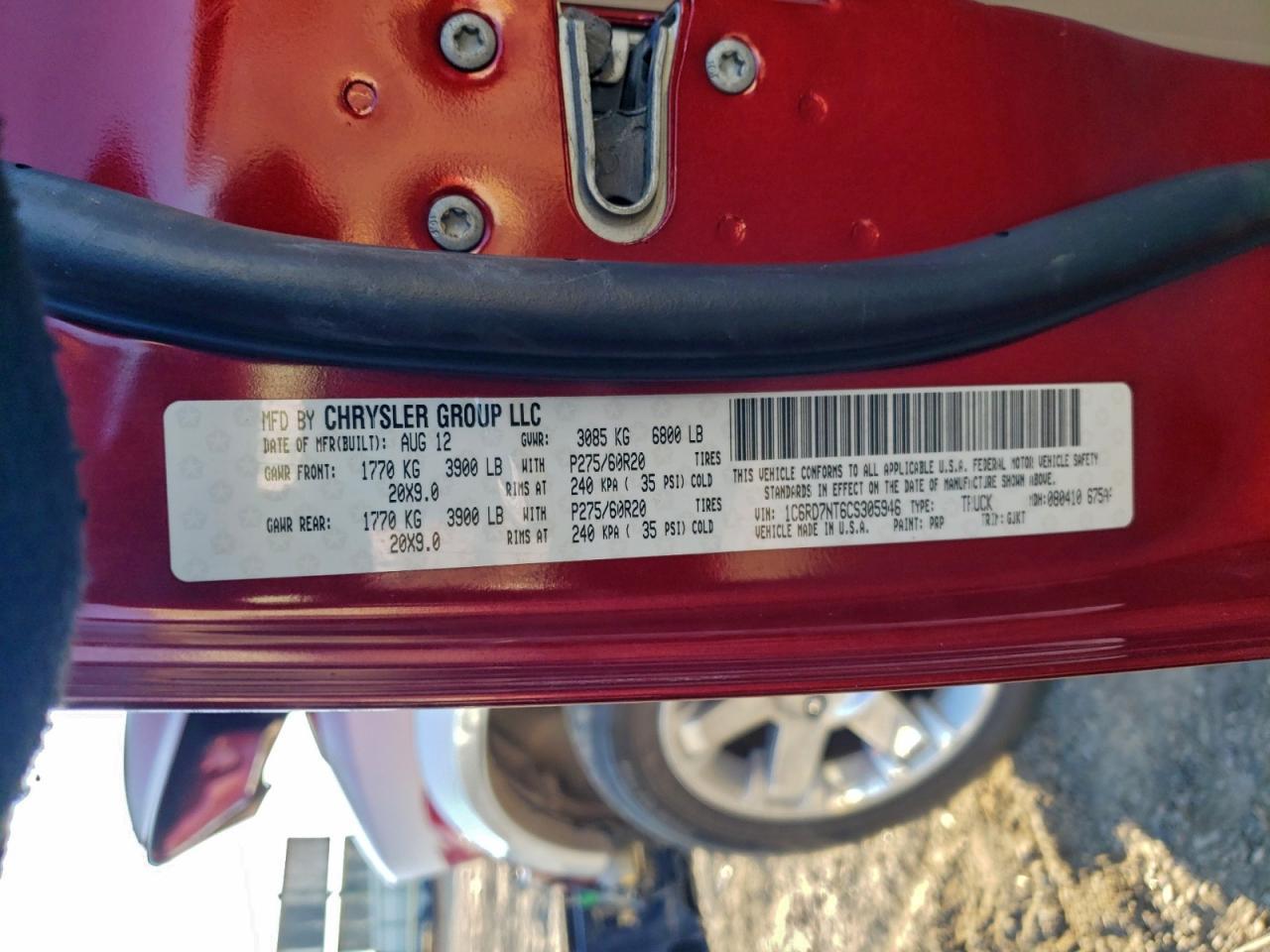 2012 DODGE RAM 1500