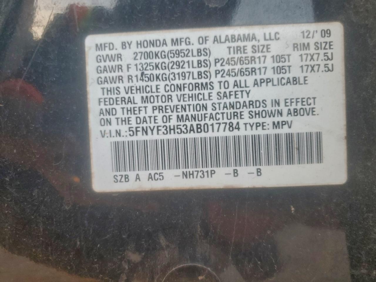 2010 HONDA PILOT