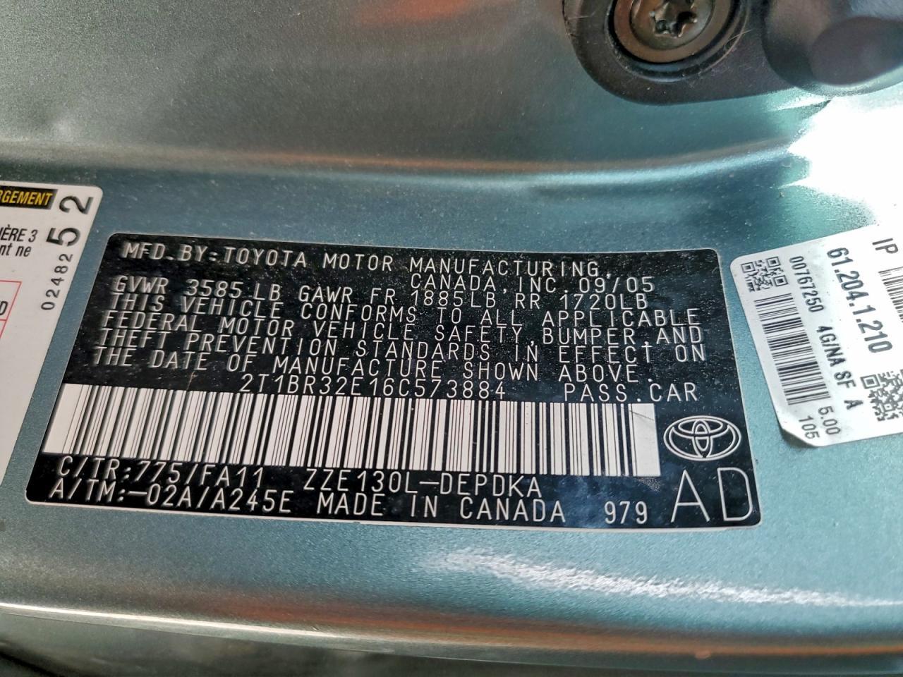 2006 TOYOTA COROLLA