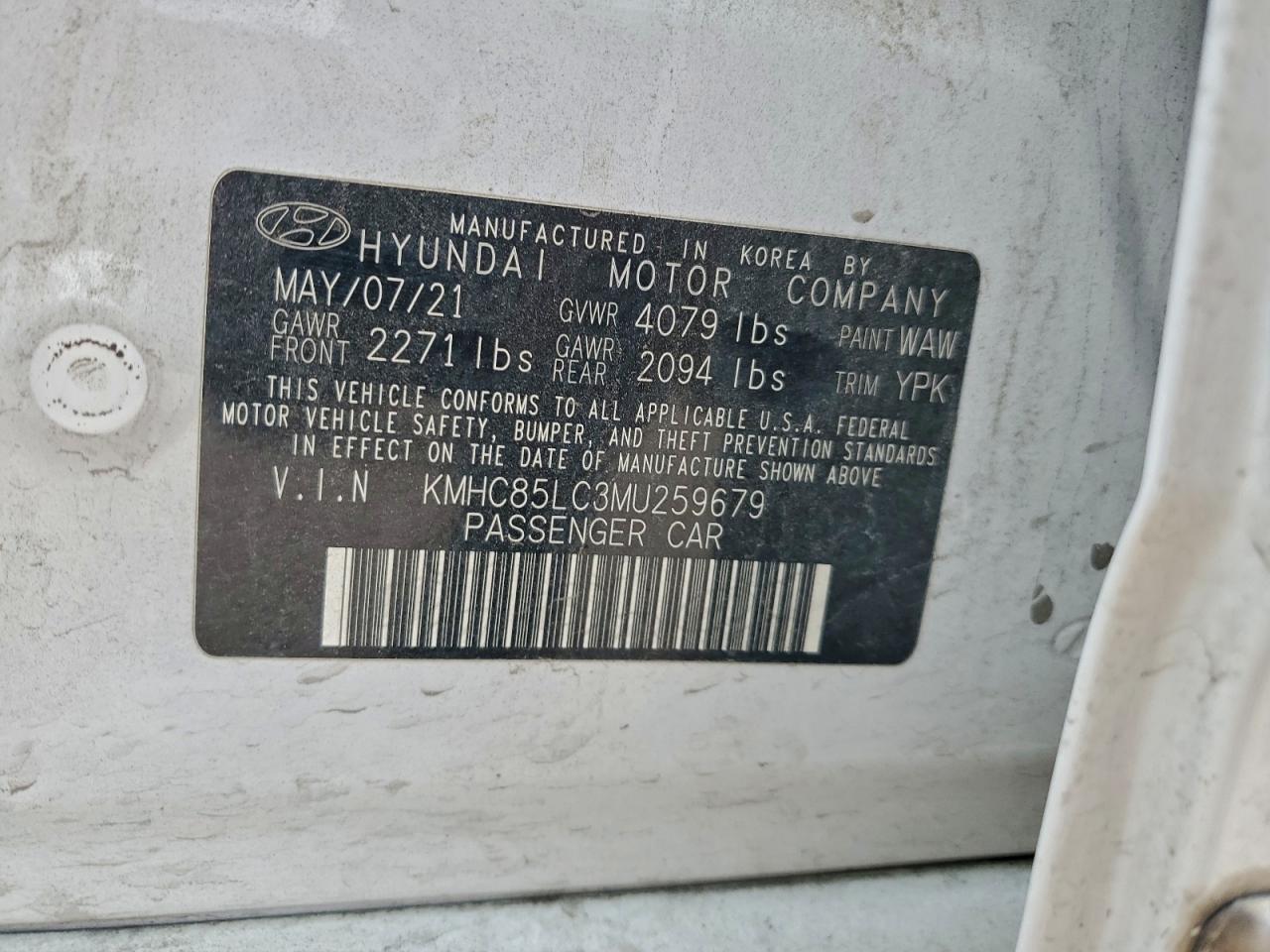 2021 HYUNDAI Ioniq