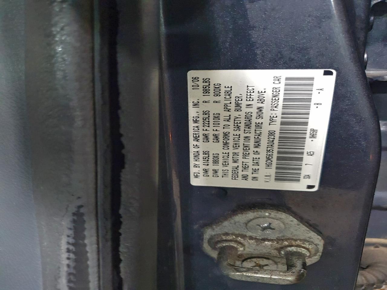 2007 HONDA ACCORD