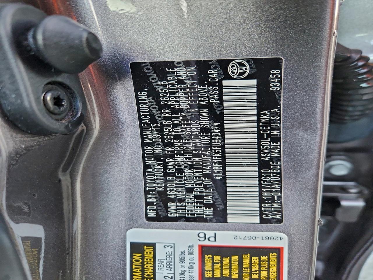 2015 TOYOTA CAMRY