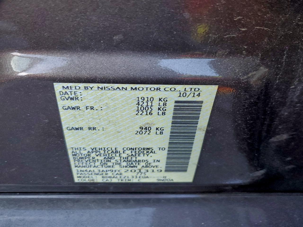 2015 NISSAN ALTIMA