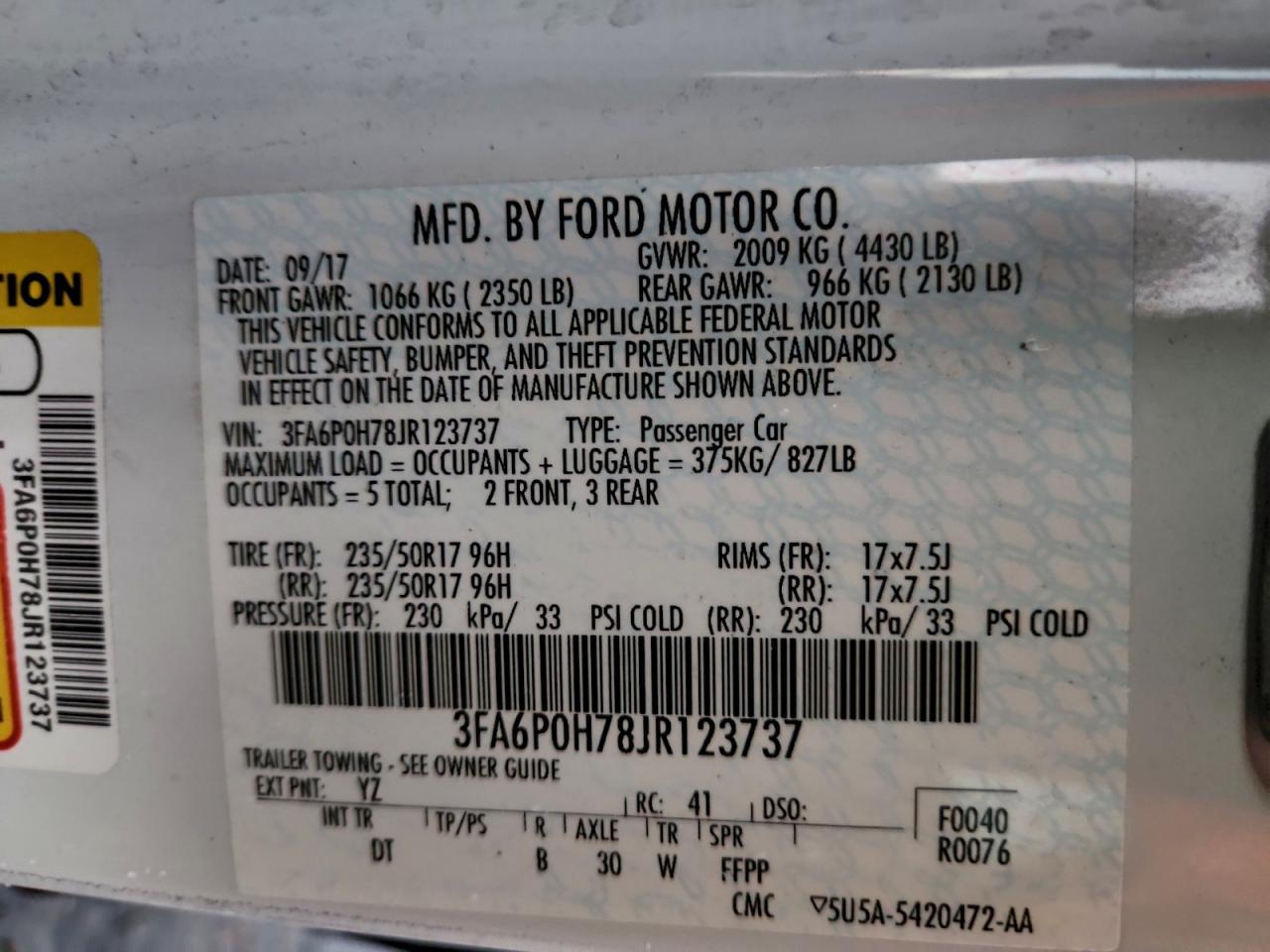 2018 FORD FUSION