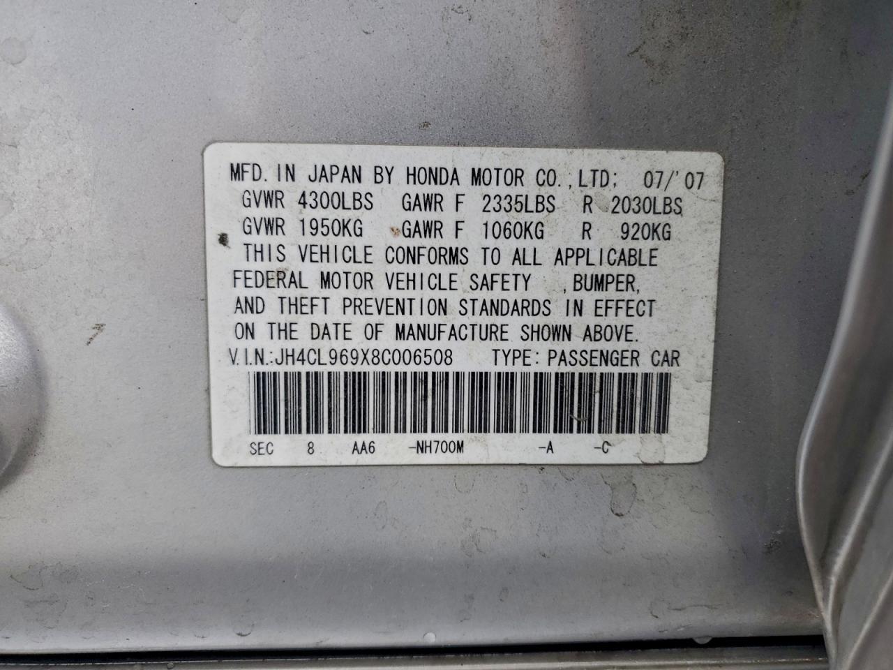 2008 ACURA TSX