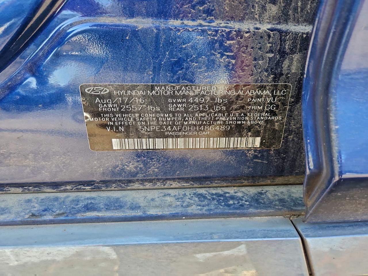 2017 HYUNDAI SONATA