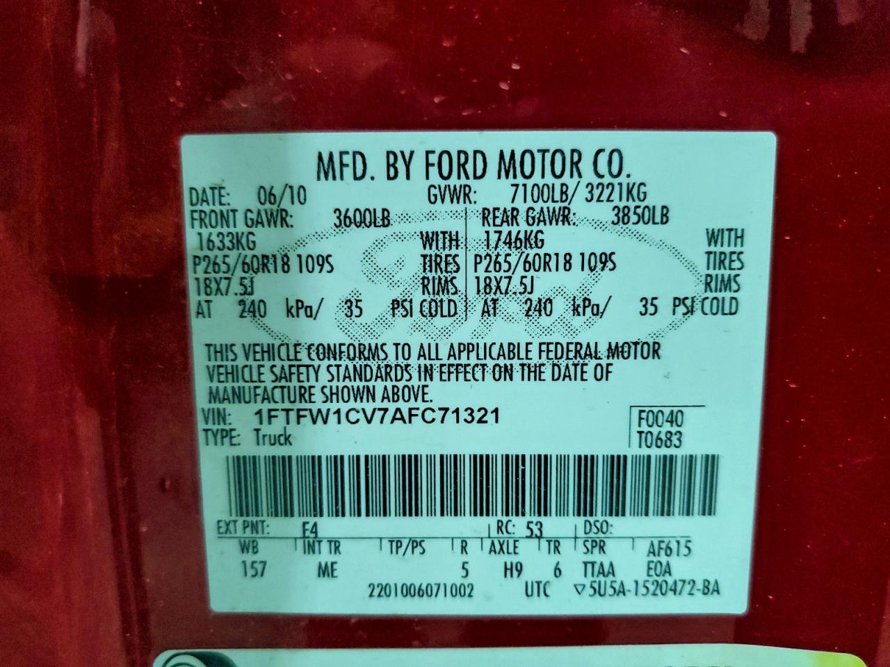 2010 FORD F-150