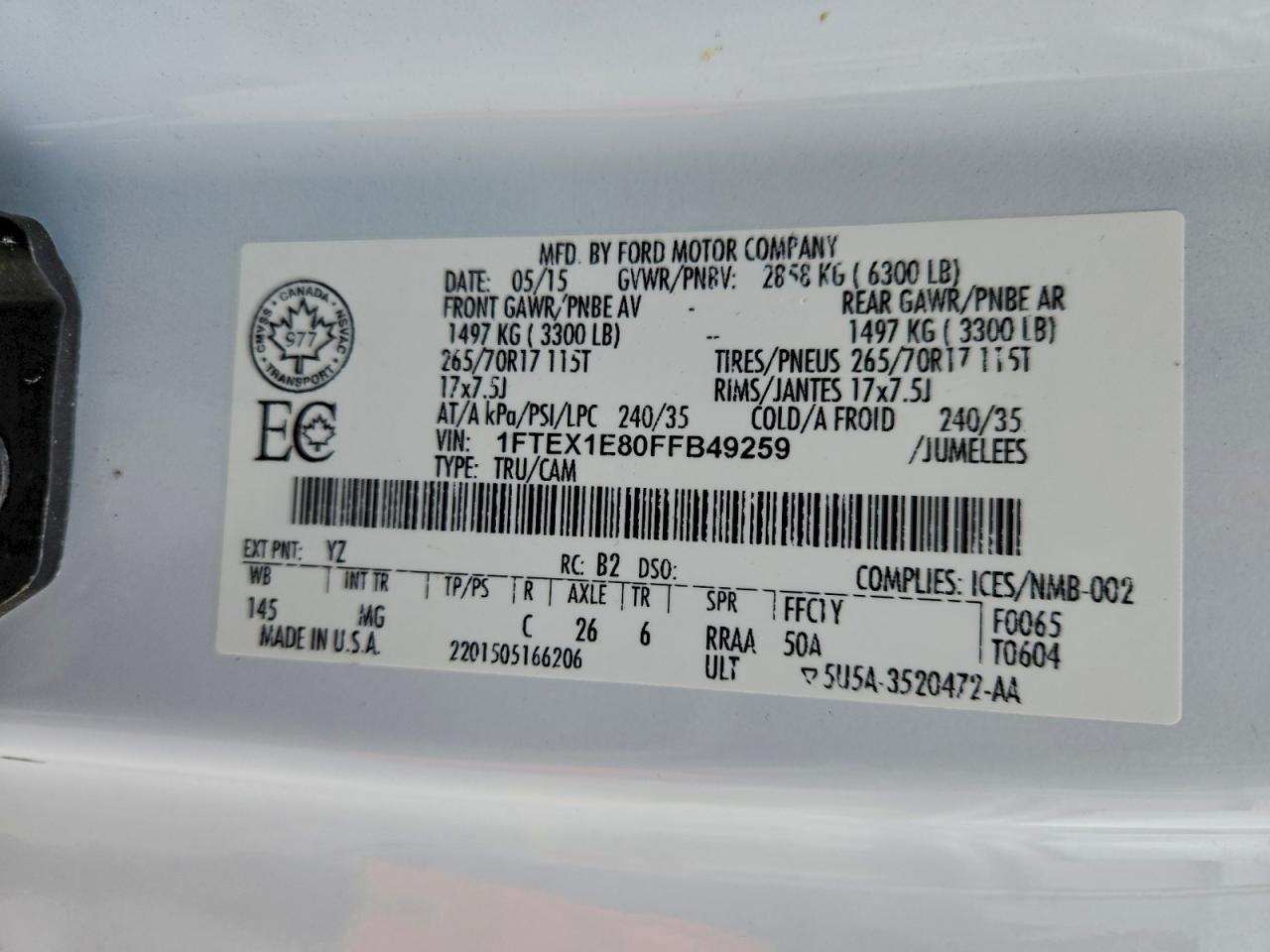 2015 FORD F-150