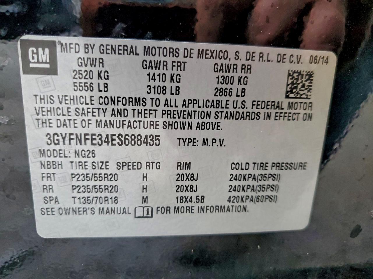 2014 CADILLAC SRX