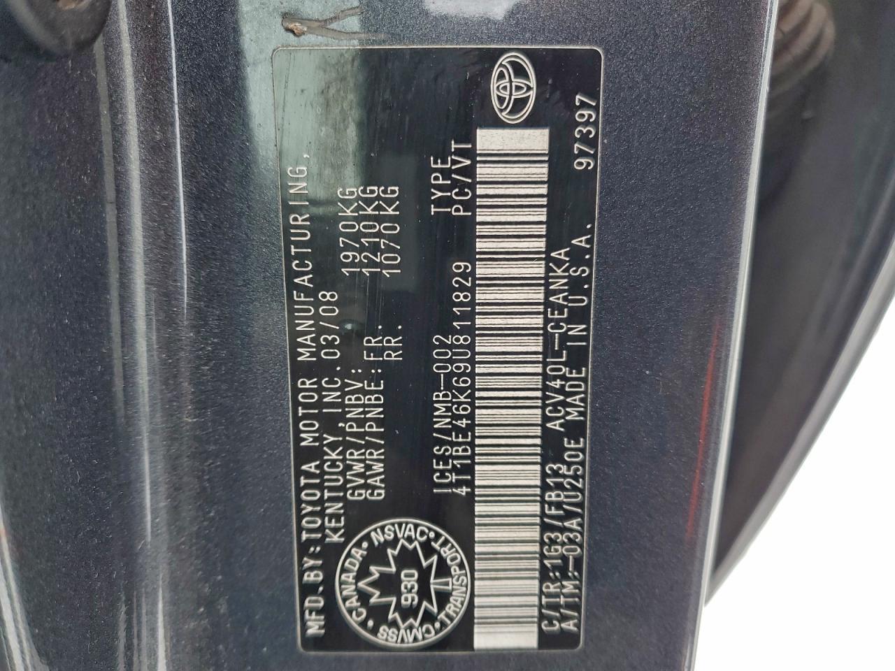 2009 TOYOTA CAMRY