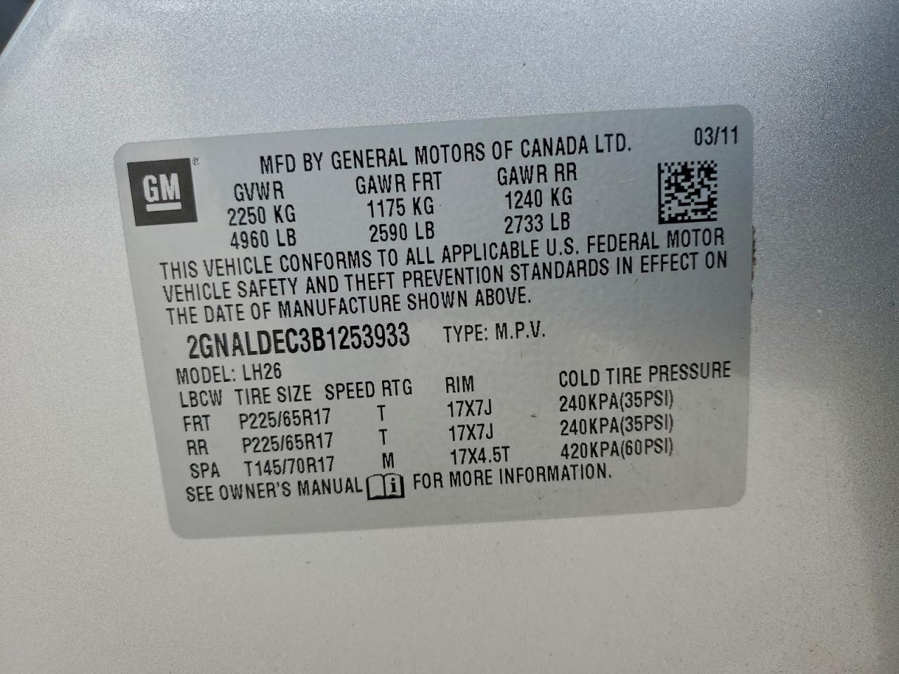 2011 CHEVROLET EQUINOX