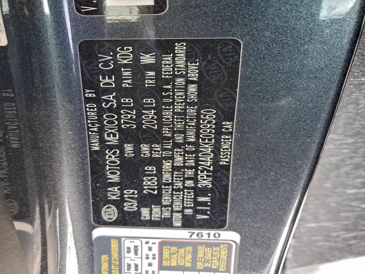 2019 KIA FORTE