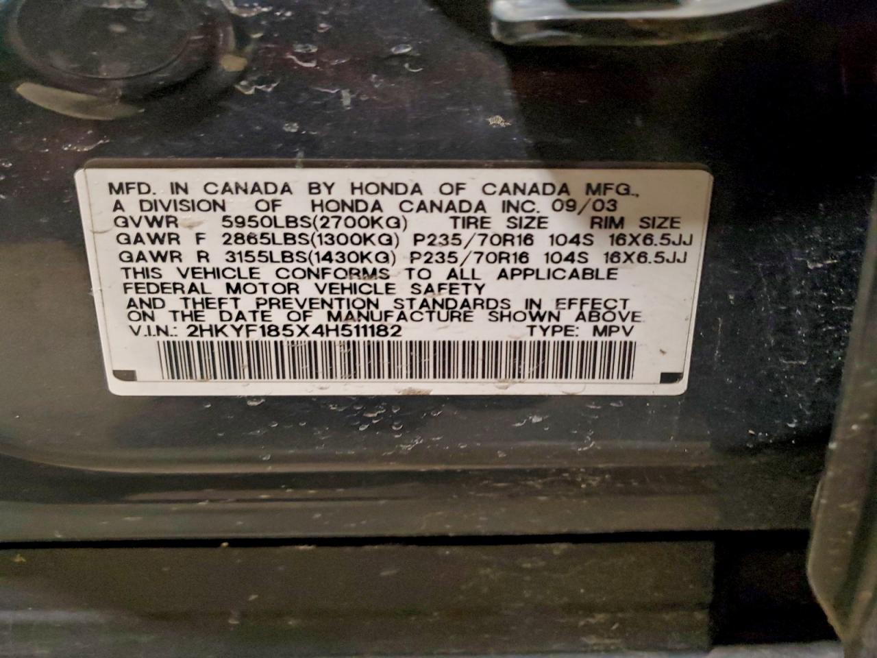 2004 HONDA PILOT