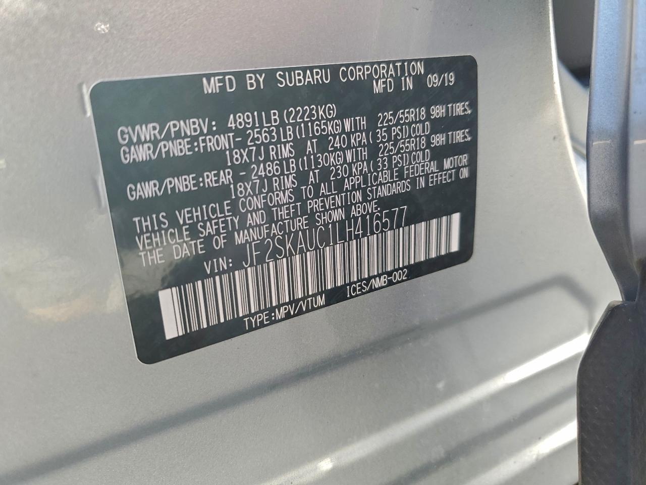 2020 SUBARU FORESTER