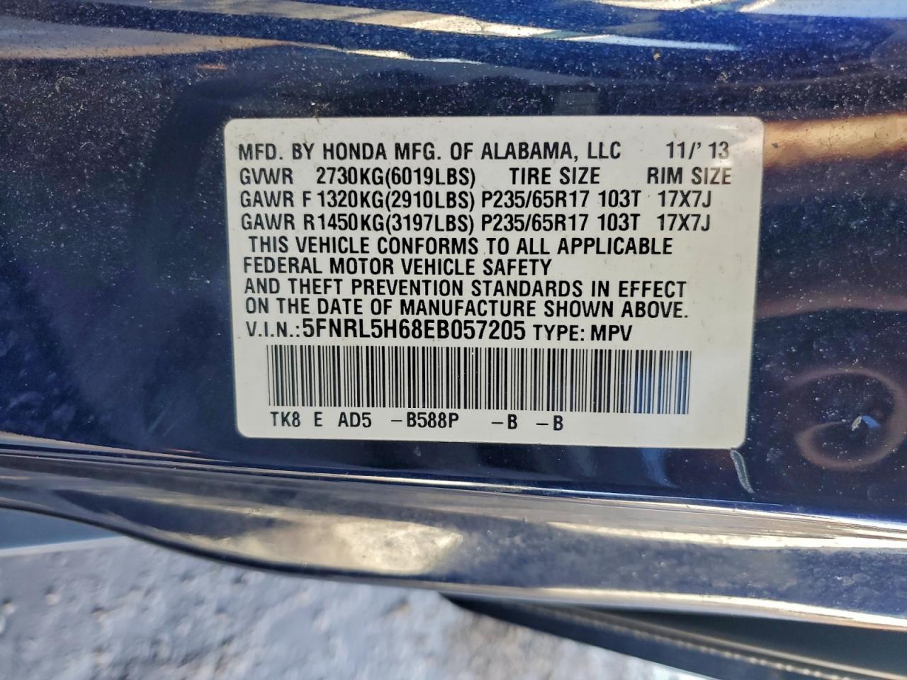 2014 HONDA ODYSSEY