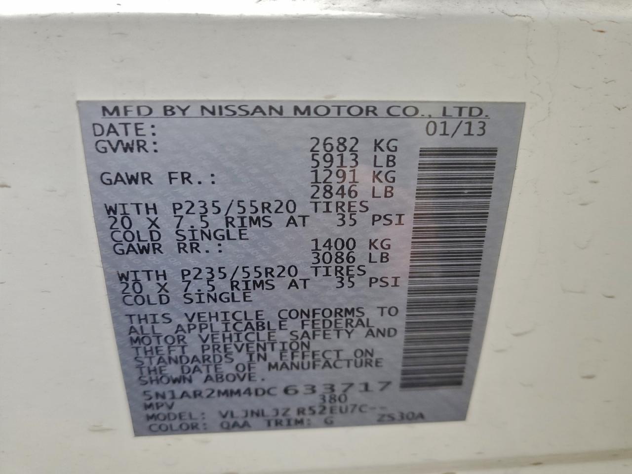 2013 NISSAN PATHFINDER