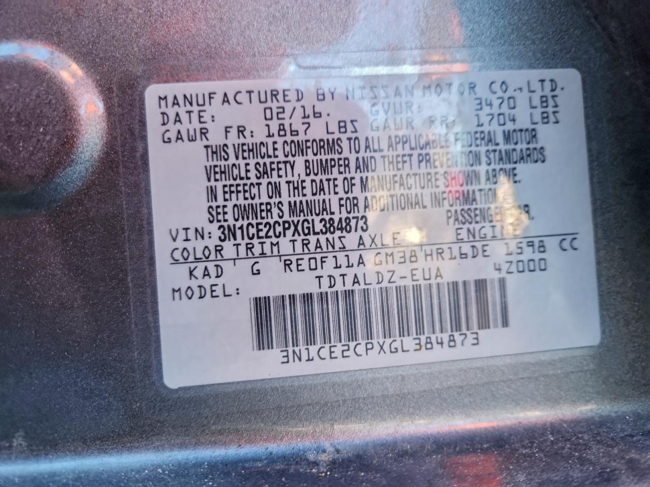 2016 NISSAN Versa Note