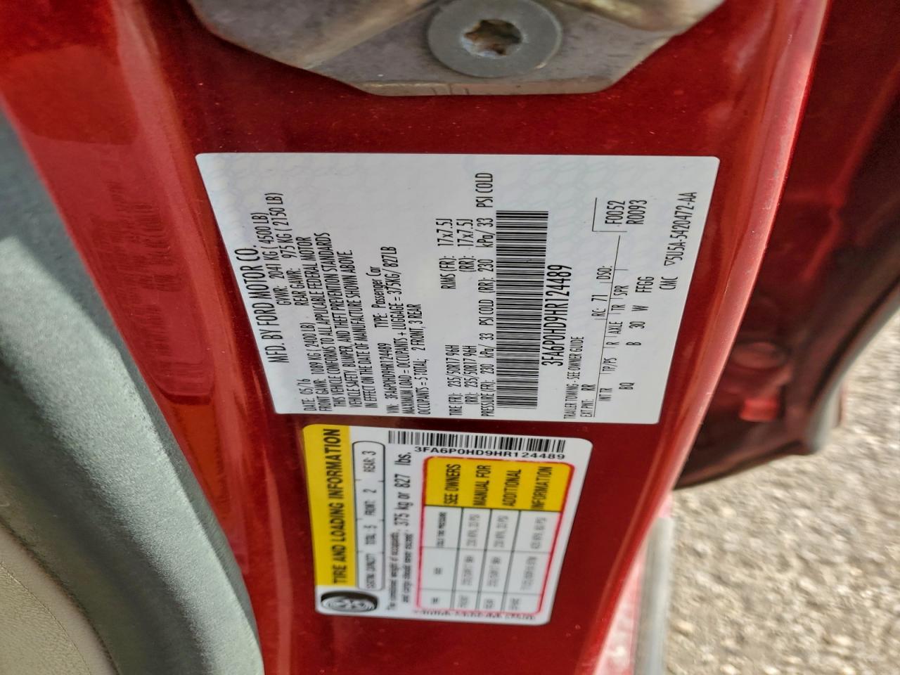 2017 FORD FUSION