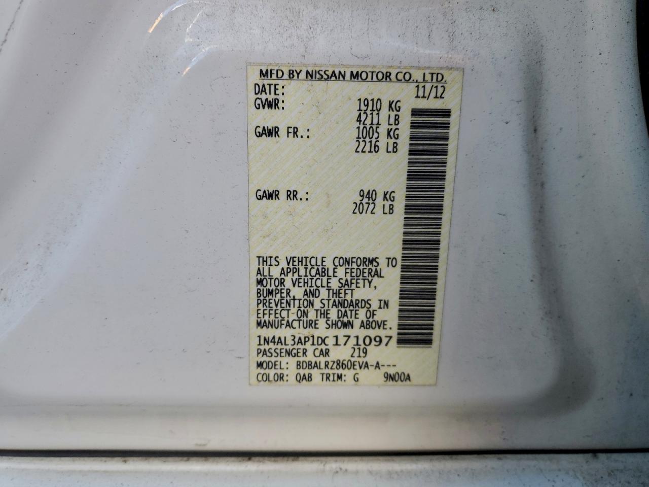 2013 NISSAN ALTIMA