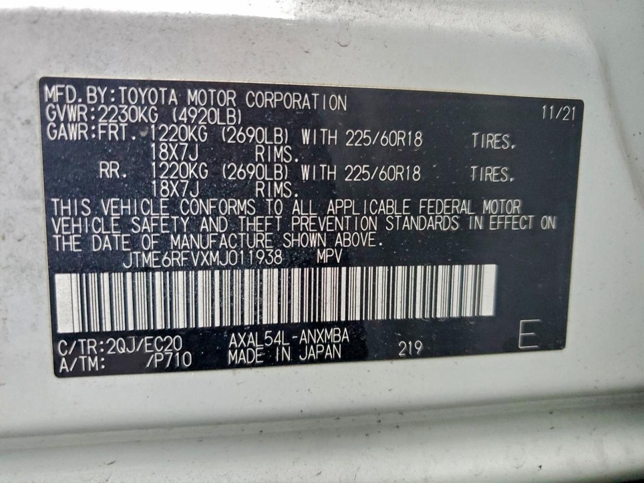 2021 TOYOTA RAV4