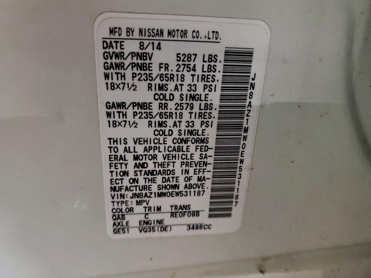 2014 NISSAN MURANO