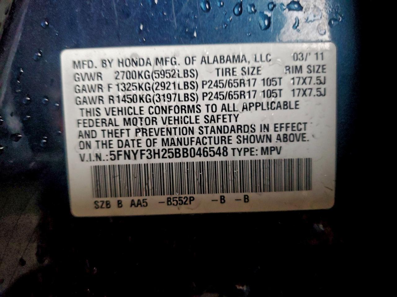 2011 HONDA PILOT