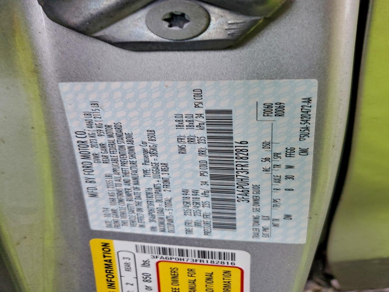 2015 FORD FUSION