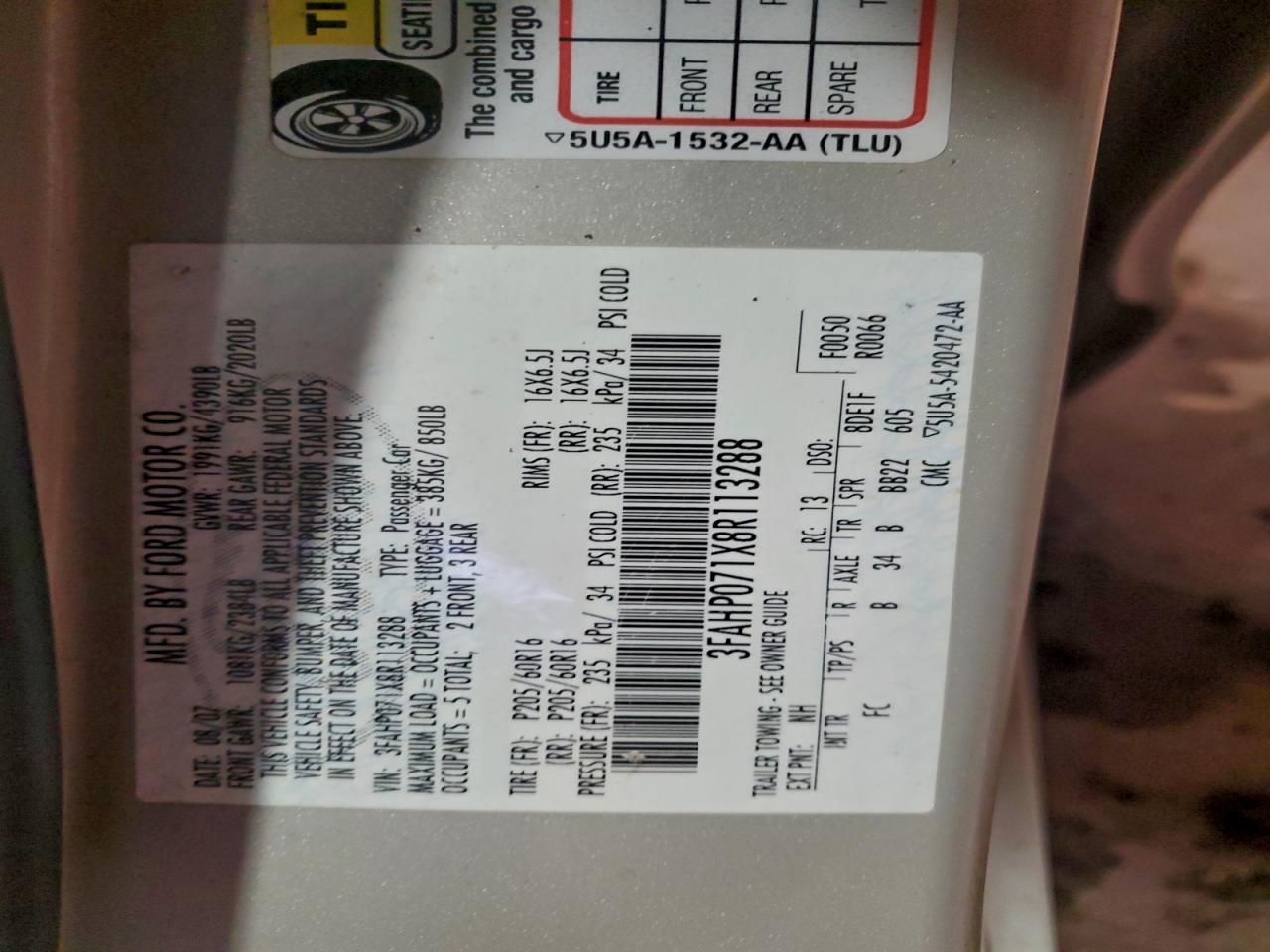2008 FORD FUSION