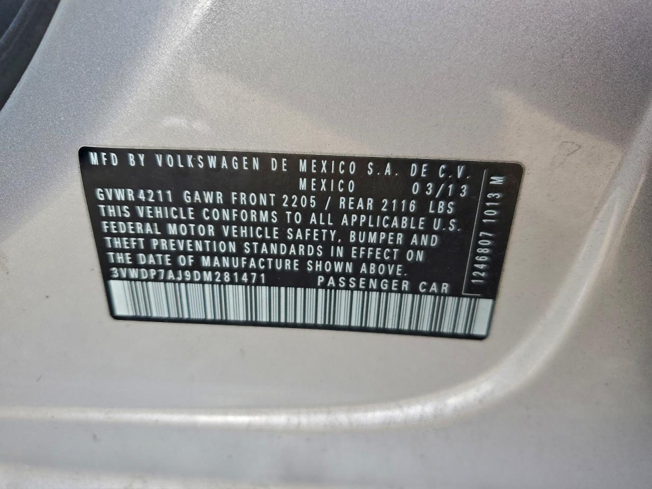 2013 VOLKSWAGEN JETTA