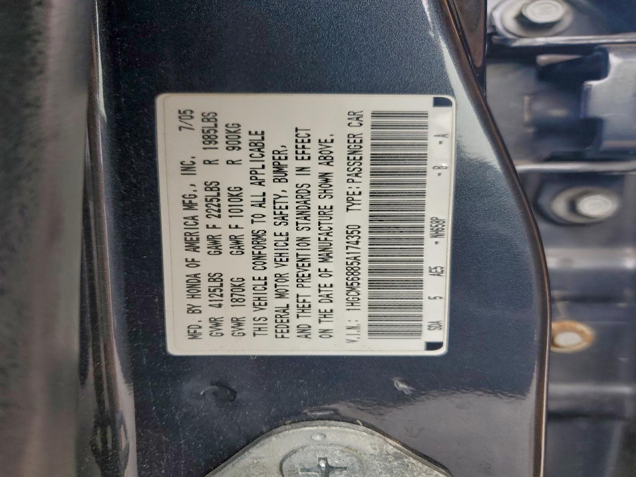 2005 HONDA ACCORD