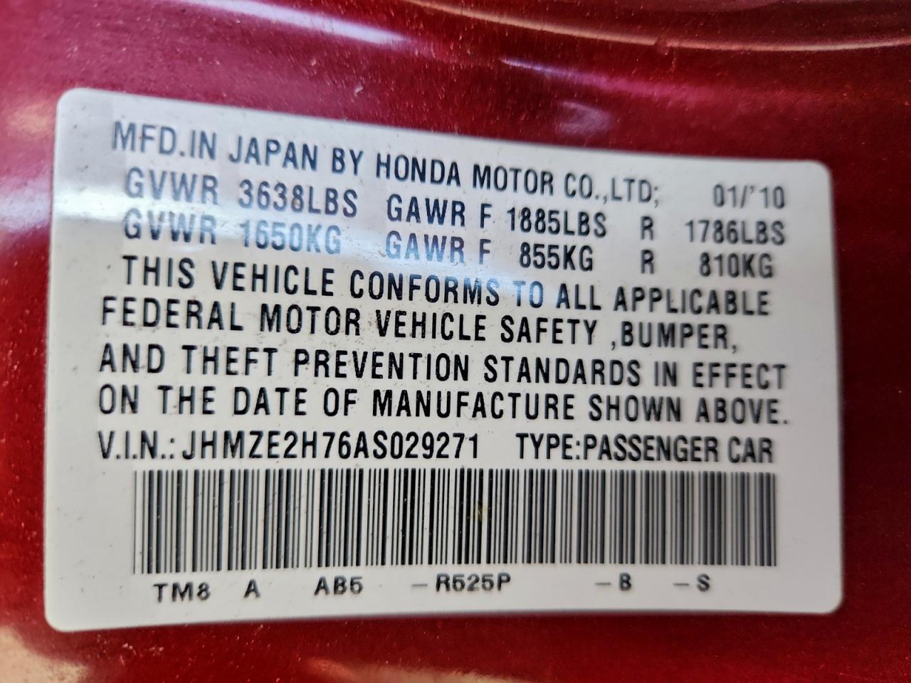 2010 HONDA Insight