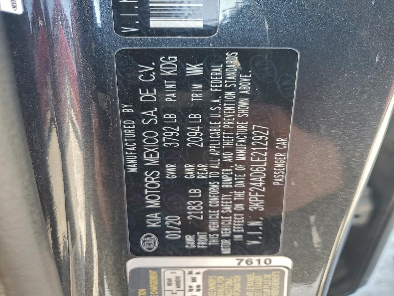 2020 KIA FORTE