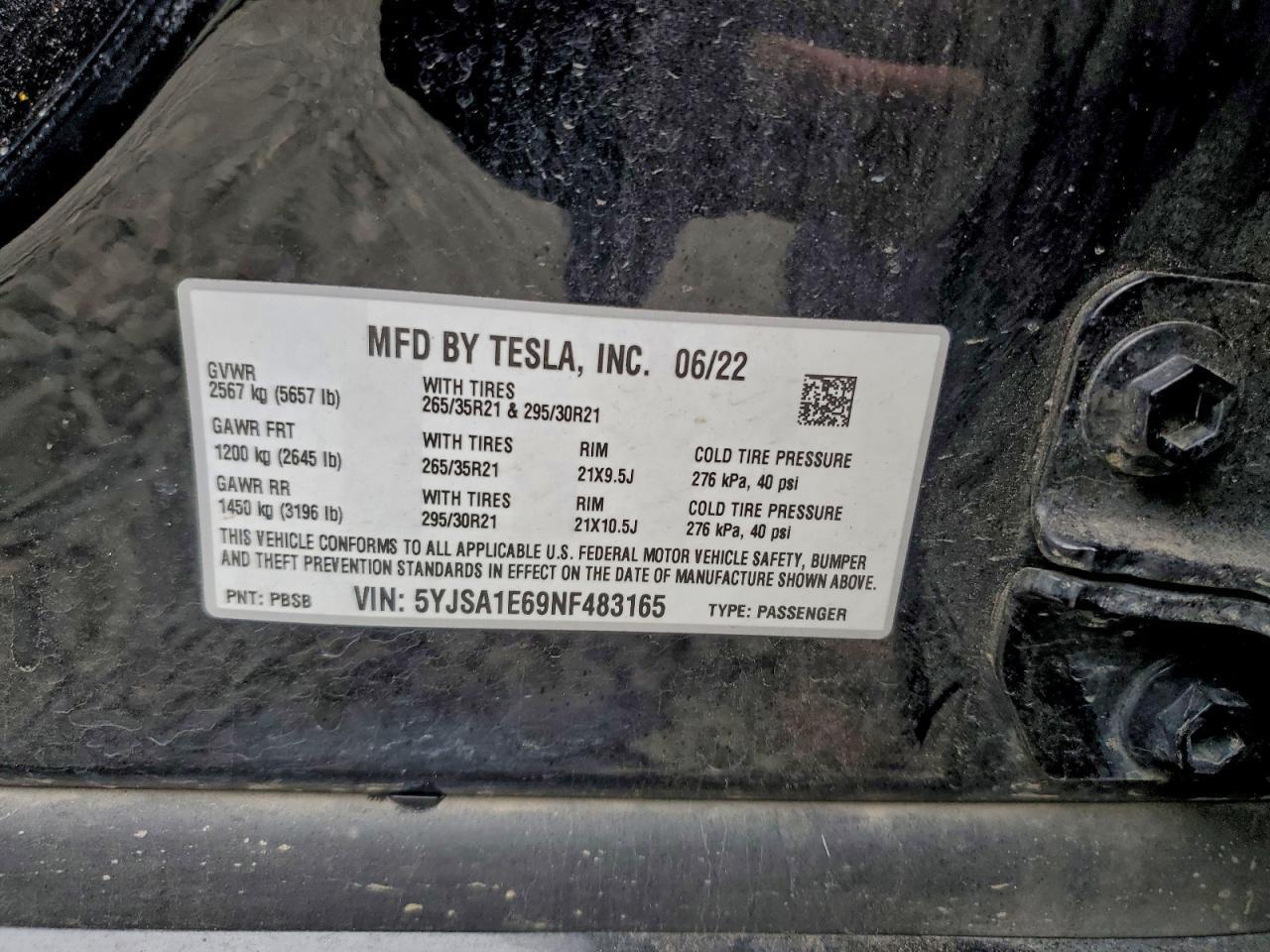 2022 TESLA MODEL S