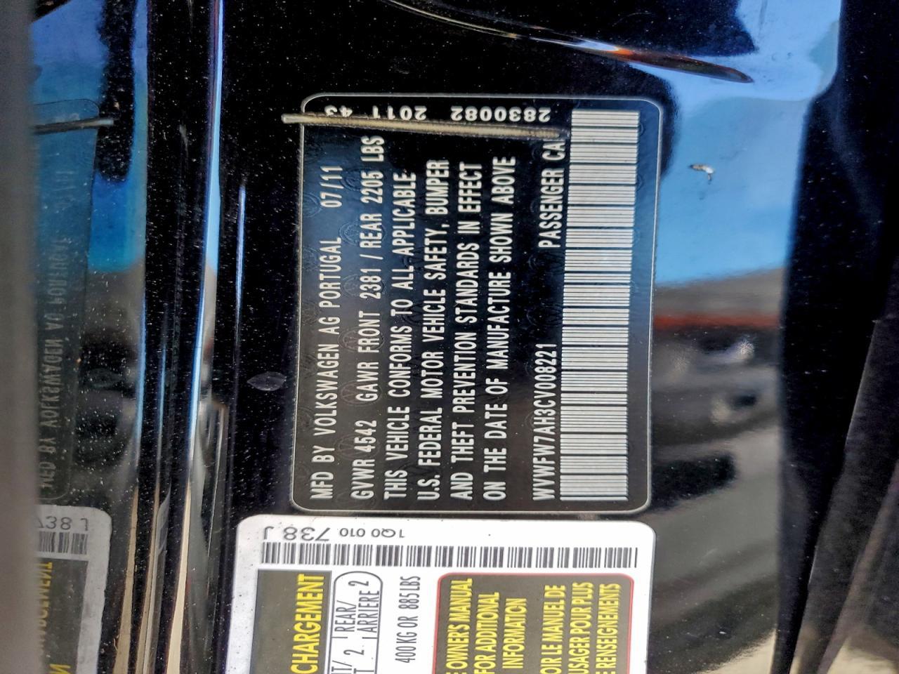 2012 VOLKSWAGEN EOS