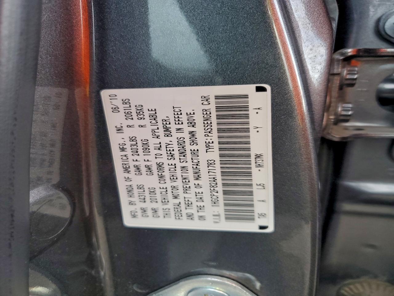 2010 HONDA ACCORD