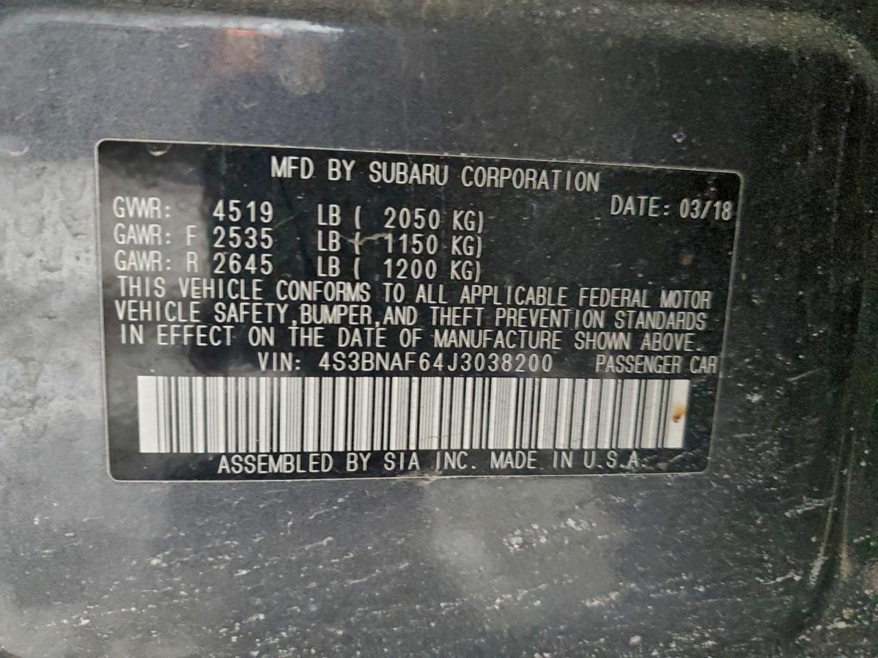 2018 SUBARU Legacy