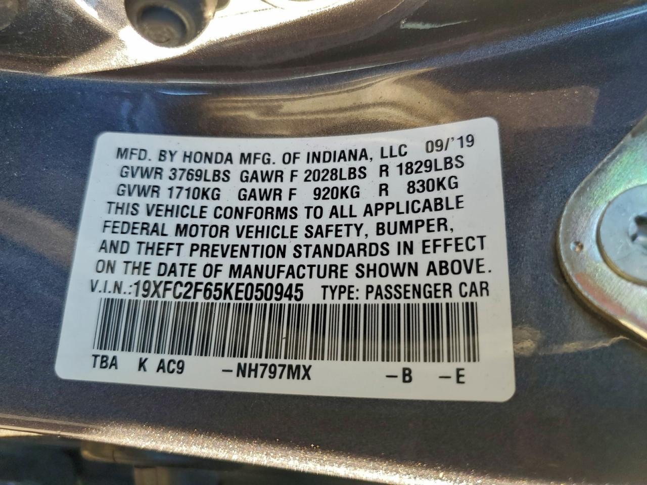2019 HONDA CIVIC