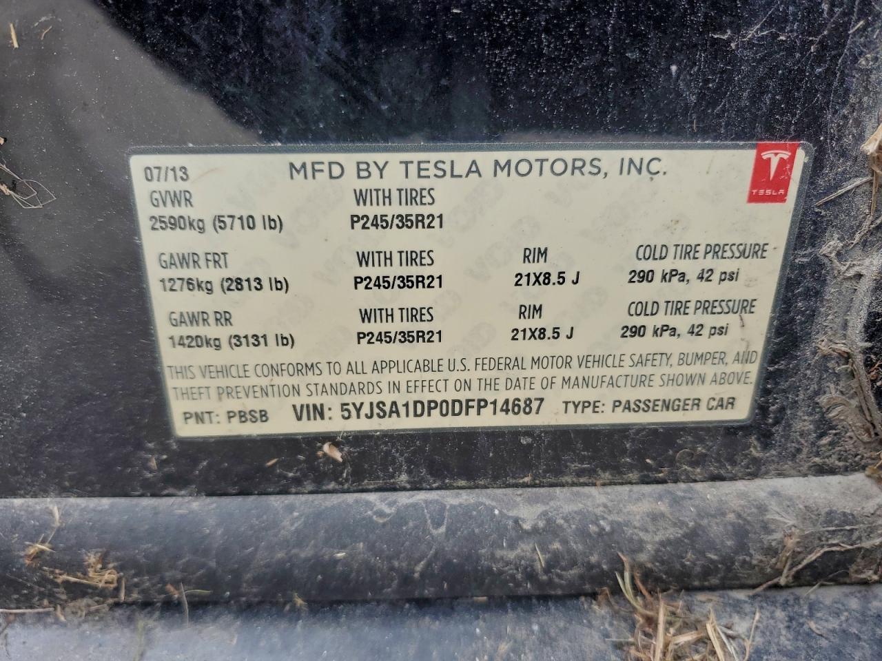 2013 TESLA MODEL S